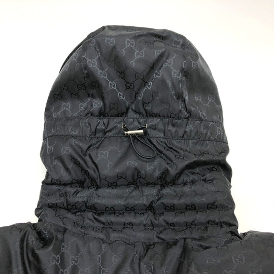 GUCCI Down jacket 452434 Nylon, Down black GG nylon emblem mens 44 Used Authentic