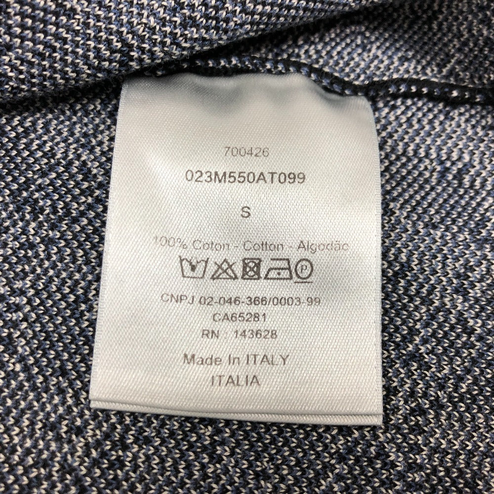Dior Long sleeve shirt 023‚l550AT099 cotton Navy / gray Oblique All-over shell button mens S Used Authentic