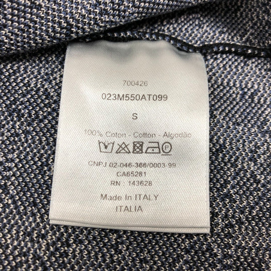 Dior Long sleeve shirt 023‚l550AT099 cotton Navy / gray Oblique All-over shell button mens S Used Authentic
