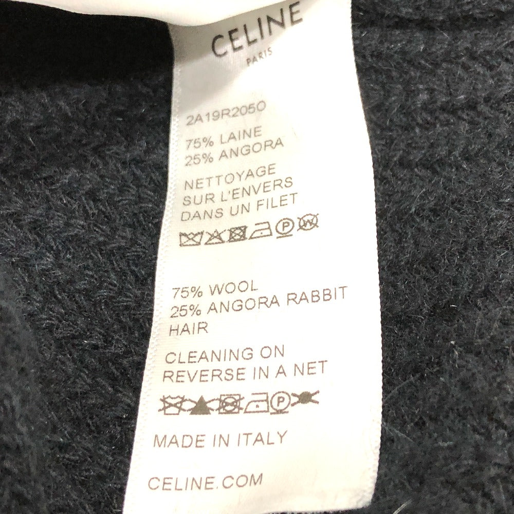 CELINE knit 2A19R205O Wool, Angora black logo Eddy period mens S Used Authentic