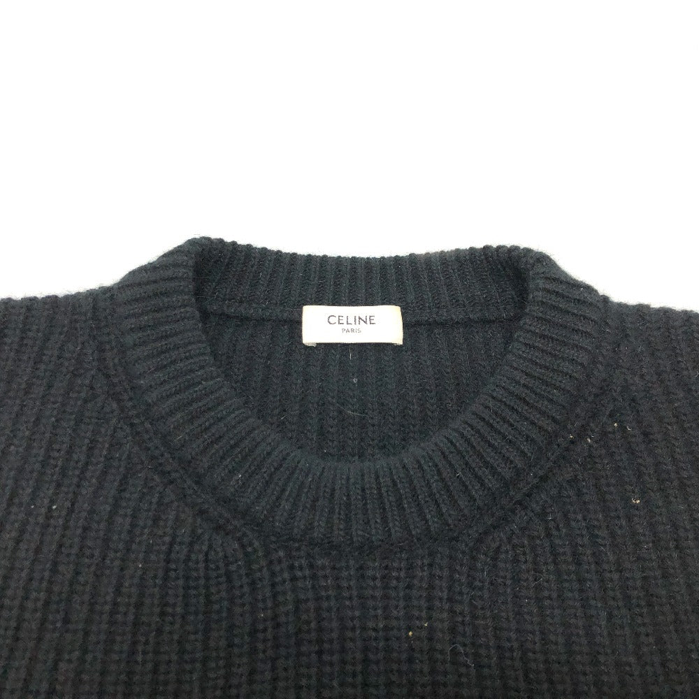 CELINE knit 2A19R205O Wool, Angora black logo Eddy period mens S Used Authentic