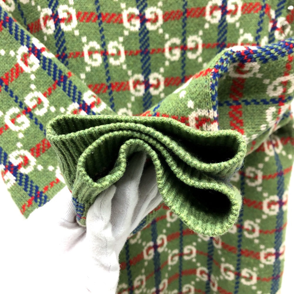 GUCCI sweater 713571 wool green GG Studs mens Used Authentic