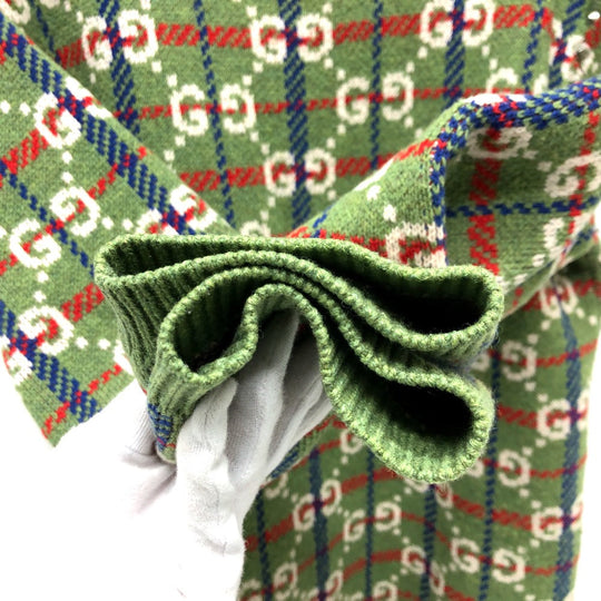 GUCCI sweater 713571 wool green GG Studs mens Used Authentic