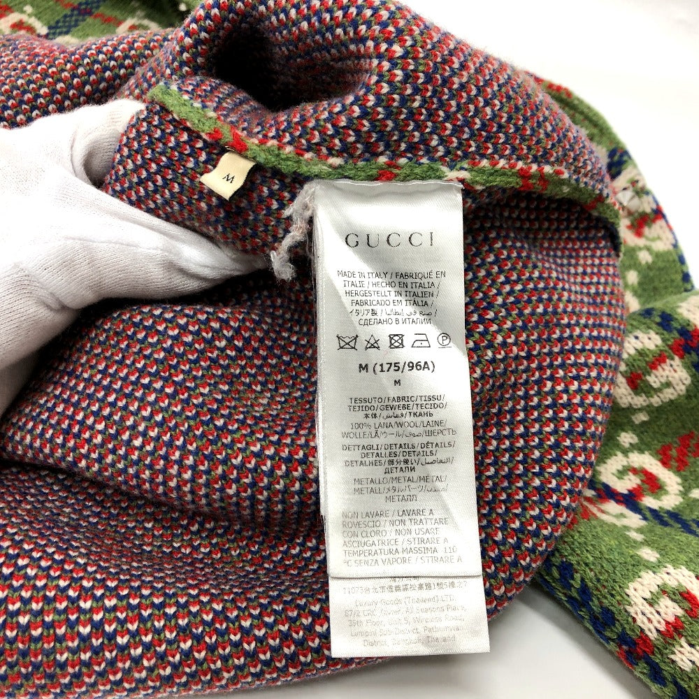 GUCCI sweater 713571 wool green GG Studs mens Used Authentic