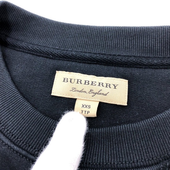 BURBERRY sweat 8008215 cotton black check trainer Women XXS Used Authentic