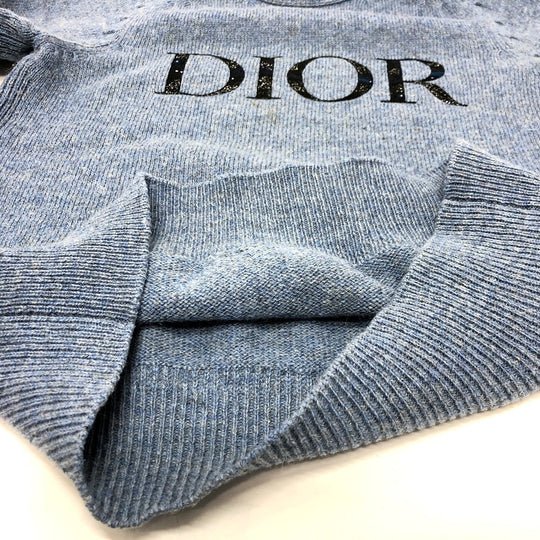 Dior sweater 143M657AT296 wool blue logo Peter Doig mens M Used Authentic