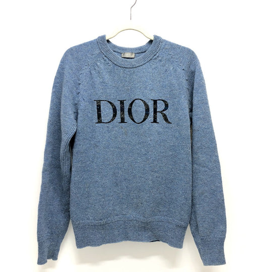 Dior sweater 143M657AT296 wool blue logo Peter Doig mens M Used Authentic