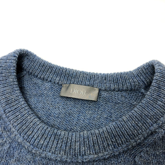 Dior sweater 143M657AT296 wool blue logo Peter Doig mens M Used Authentic