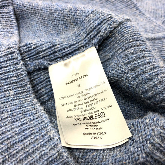 Dior sweater 143M657AT296 wool blue logo Peter Doig mens M Used Authentic