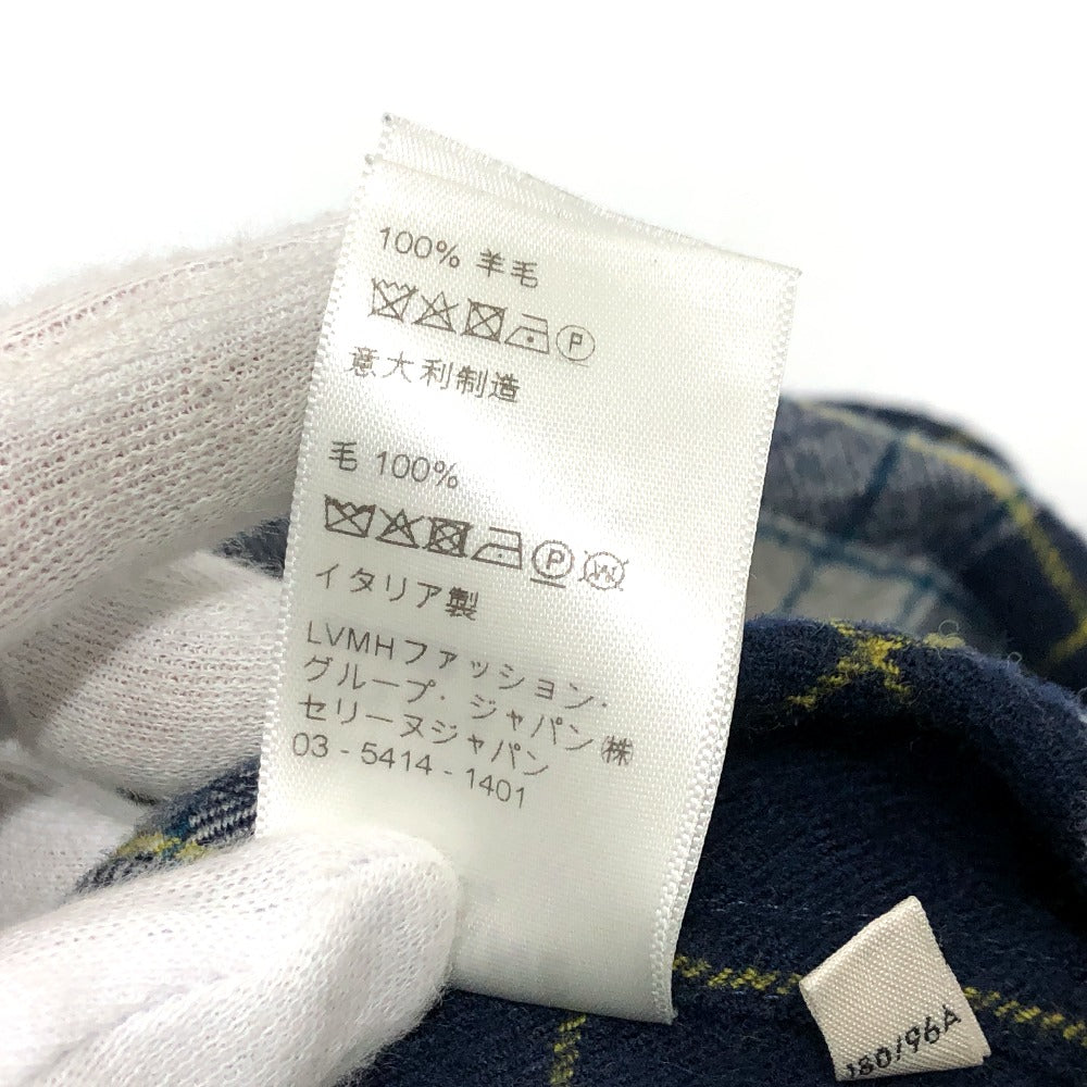 CELINE Long sleeve shirt 2C555198O wool Navy check 41