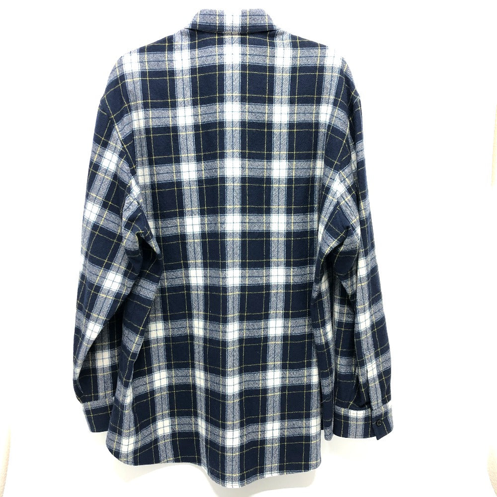 CELINE Long sleeve shirt 2C555198O wool Navy check 41