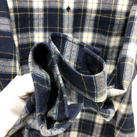 CELINE Long sleeve shirt 2C555198O wool Navy check 41