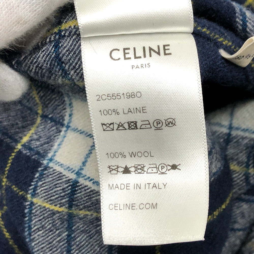 CELINE Long sleeve shirt 2C555198O wool Navy check 41