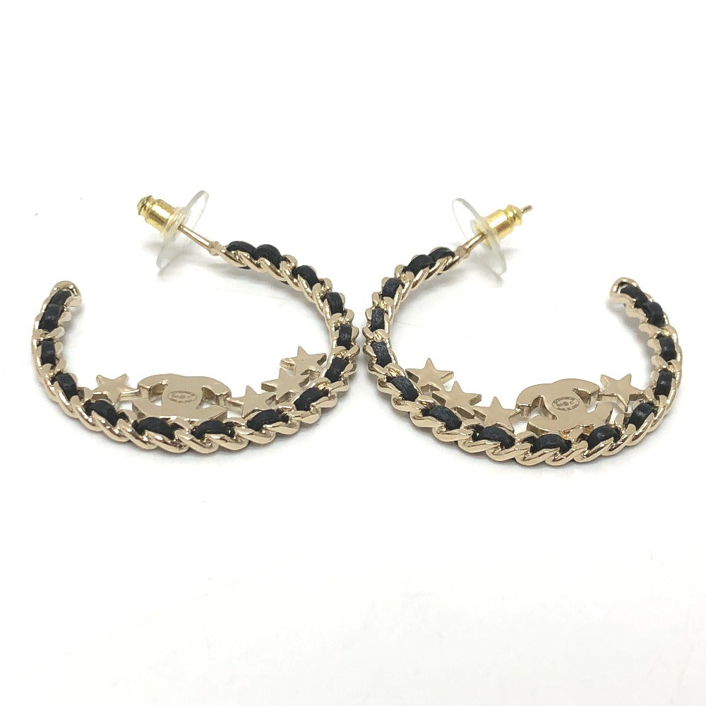 CHANEL Pierce B23C metal gold Star COCO Mark hoop Women Used Authentic