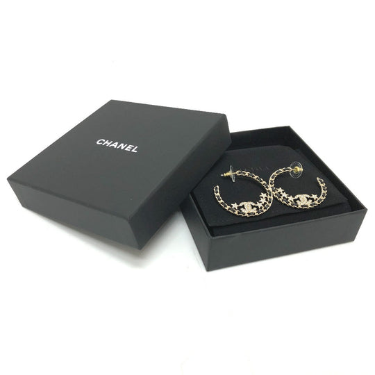 CHANEL Pierce B23C metal gold Star COCO Mark hoop Women Used Authentic