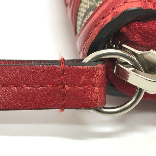GUCCI Long Wallet Purse 410102 GG Supreme Canvas Red x brown GG Supreme Women Used Authentic