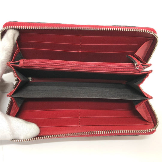 GUCCI Long Wallet Purse 410102 GG Supreme Canvas Red x brown GG Supreme Women Used Authentic