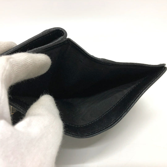 PRADA Folded wallet 1ML225 Nylon leather black triangle plate Women Used Authentic
