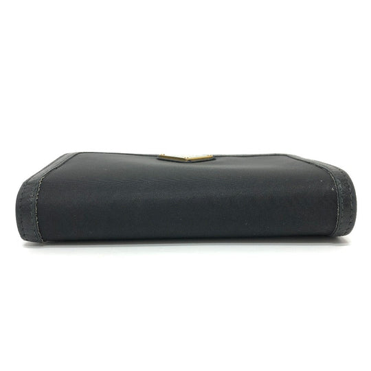 PRADA Folded wallet 1ML225 Nylon leather black triangle plate Women Used Authentic