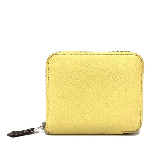HERMES Folded wallet Epsom Multicolor/Silver Metal Azap compact Women Used Authentic