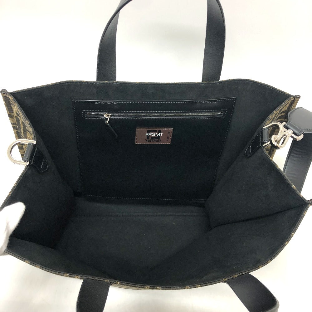 FENDI Tote Bag Canvas / leather Brown Zucca Pokemon Dragonite