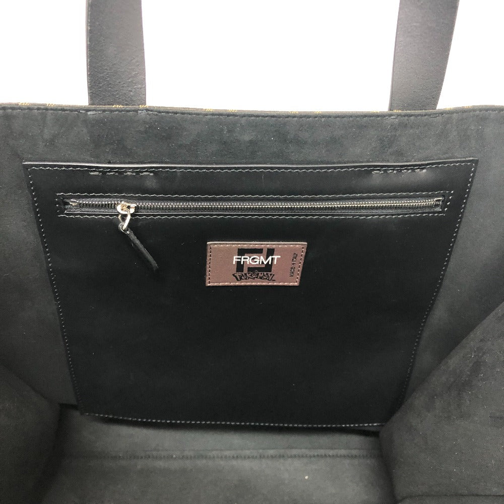 FENDI Tote Bag Canvas / leather Brown Zucca Pokemon Dragonite