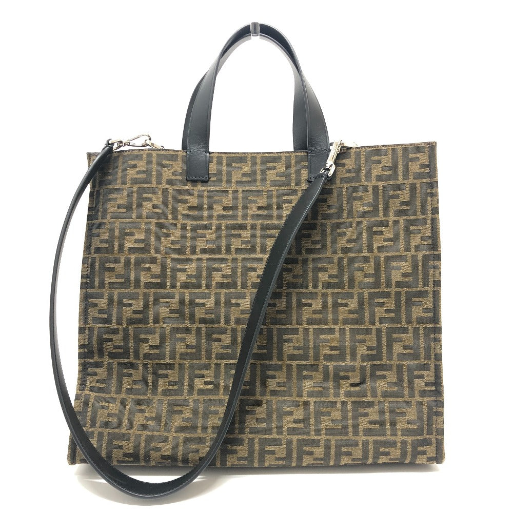 FENDI Tote Bag Canvas / leather Brown Zucca Pokemon Dragonite