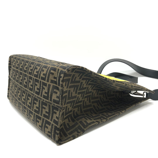 FENDI Tote Bag Canvas / leather Brown Zucca Pokemon Dragonite