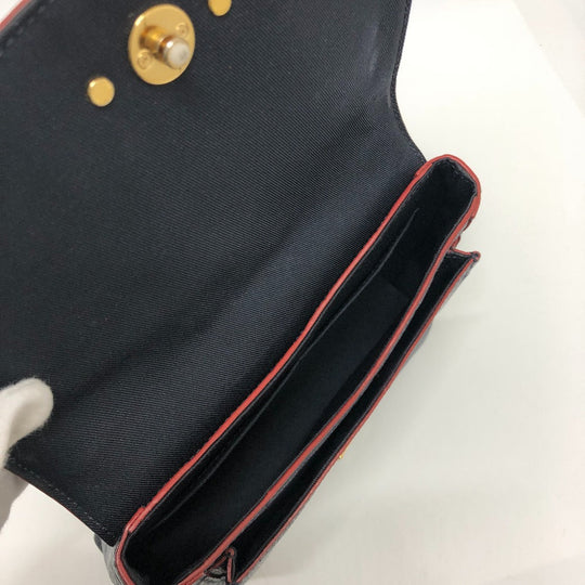 LOUIS VUITTON Shoulder Bag M43781 Monogram Ann Platt Leather Navy Blanche BB Women Secondhand Authentic