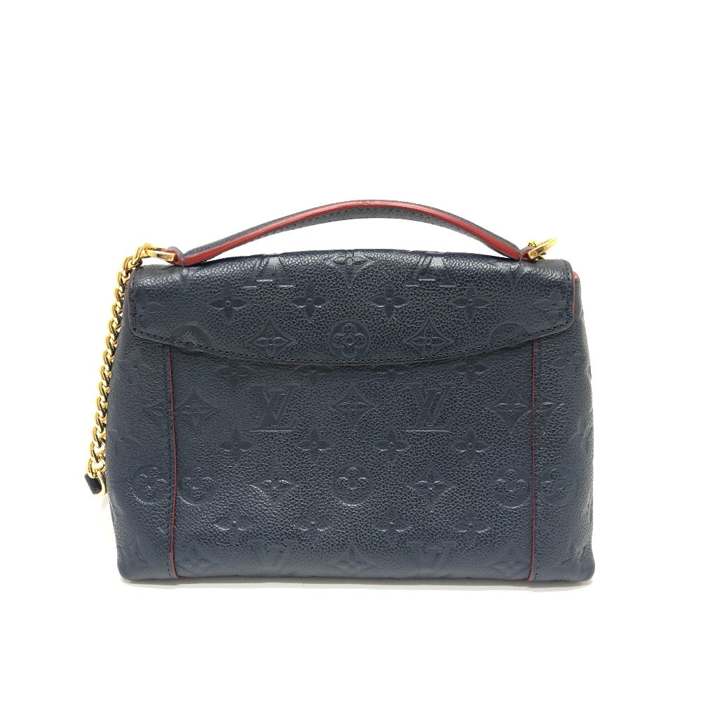LOUIS VUITTON Shoulder Bag M43781 Monogram Ann Platt Leather Navy Blanche BB Women Secondhand Authentic