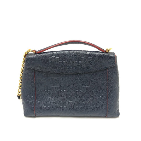 LOUIS VUITTON Shoulder Bag M43781 Monogram Ann Platt Leather Navy Blanche BB Women Secondhand Authentic
