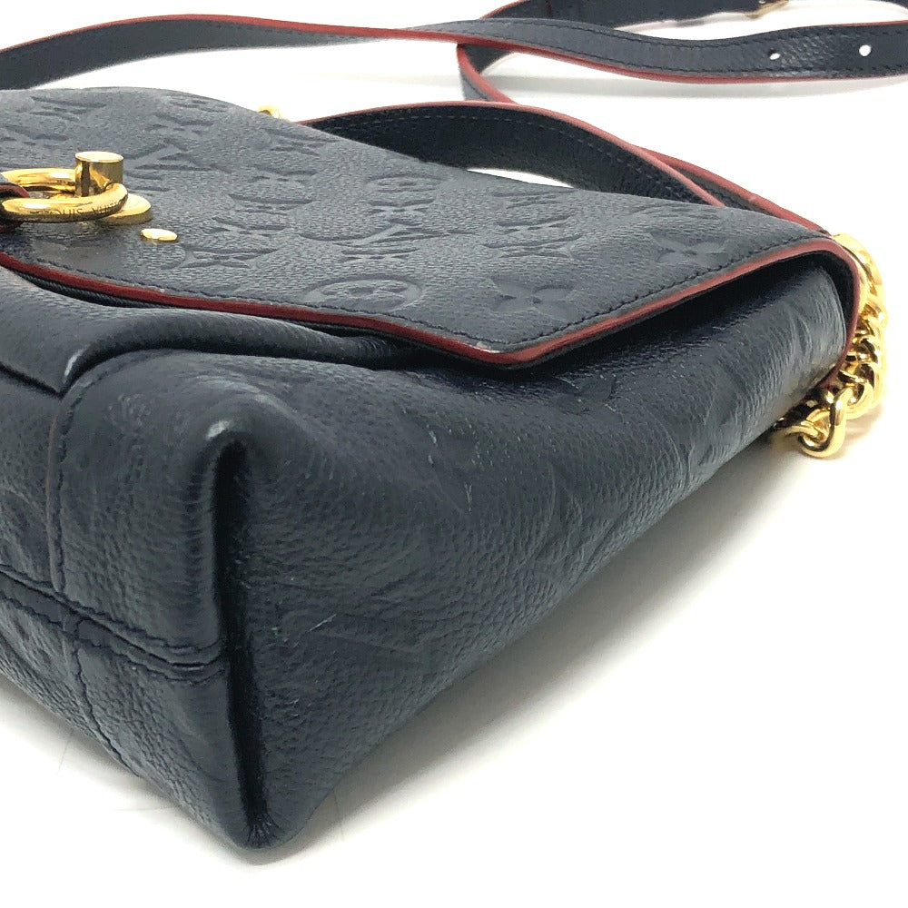 LOUIS VUITTON Shoulder Bag M43781 Monogram Ann Platt Leather Navy Blanche BB Women Secondhand Authentic