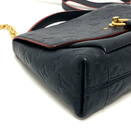 LOUIS VUITTON Shoulder Bag M43781 Monogram Ann Platt Leather Navy Blanche BB Women Secondhand Authentic