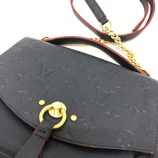 LOUIS VUITTON Shoulder Bag M43781 Monogram Ann Platt Leather Navy Blanche BB Women Secondhand Authentic