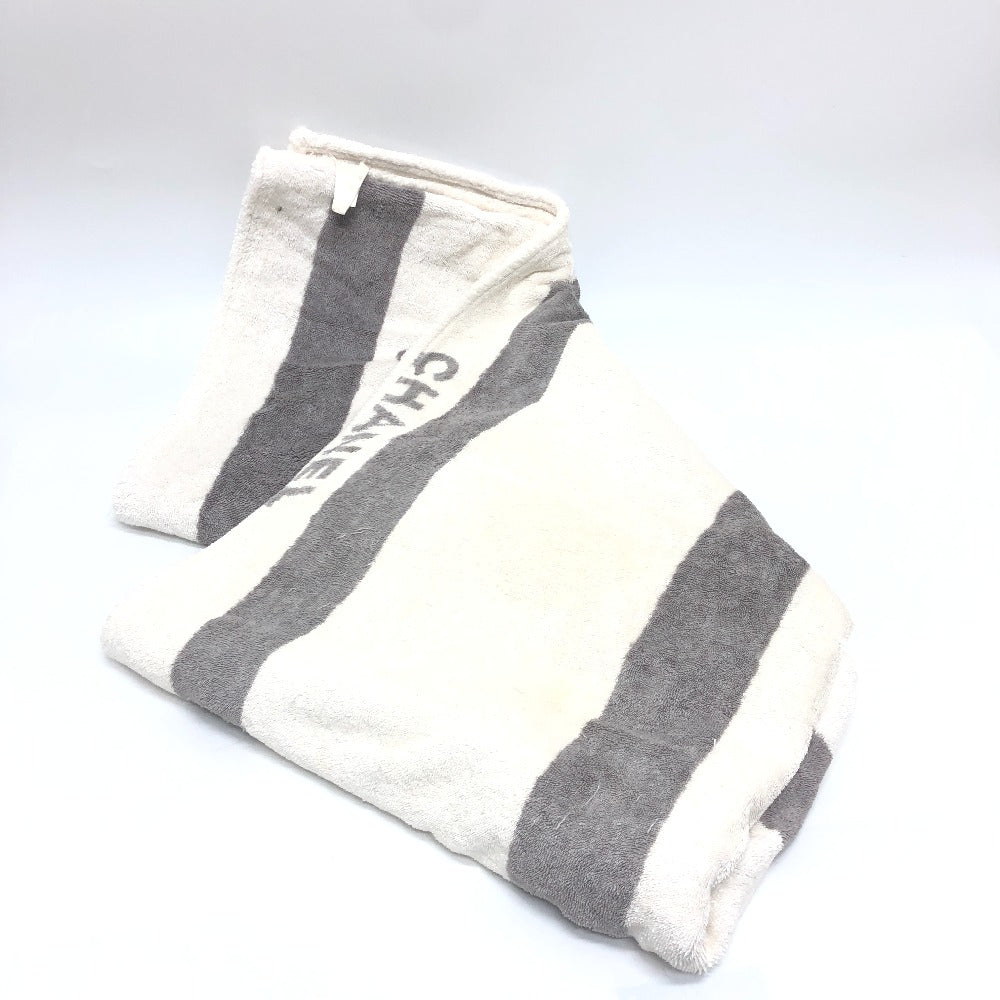 CHANEL towel cotton white Sports line CC COCO Mark logo Women Used Authentic