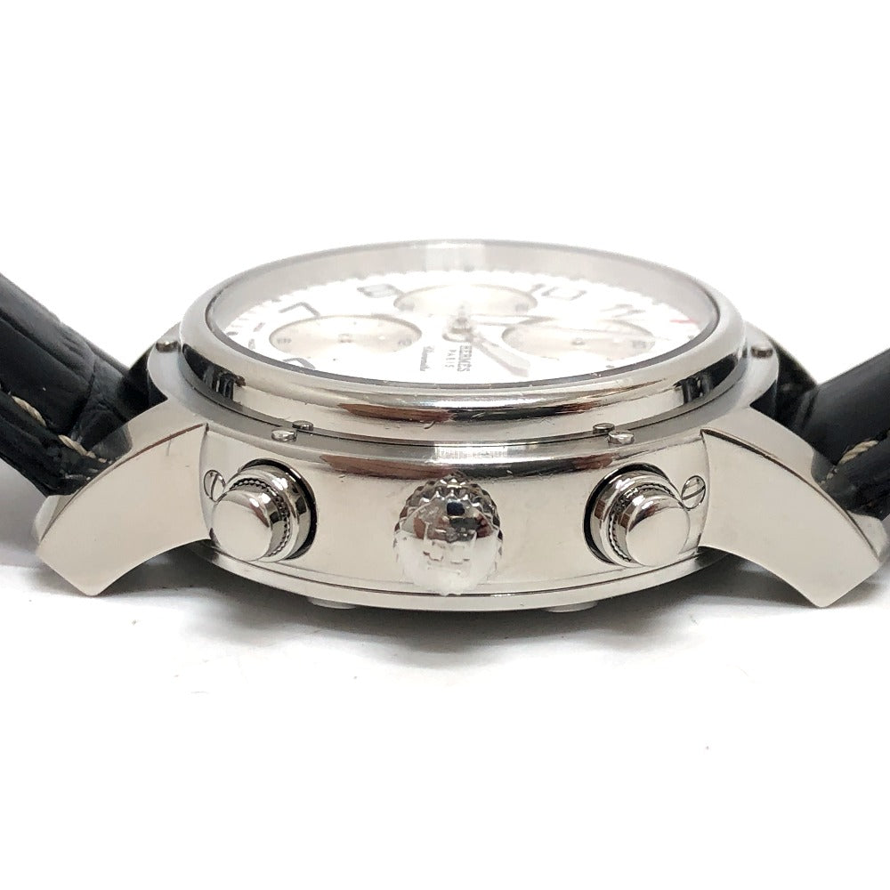 HERMES Watches Mechanical Automatic CP1.910 Stainless Steel Silver Clipper Chrono white dial