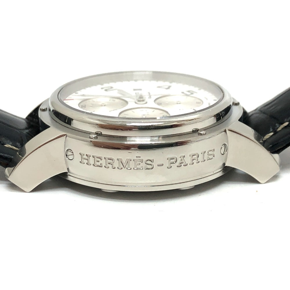 HERMES Watches Mechanical Automatic CP1.910 Stainless Steel Silver Clipper Chrono white dial