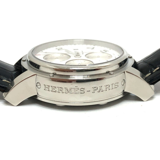HERMES Watches Mechanical Automatic CP1.910 Stainless Steel Silver Clipper Chrono white dial