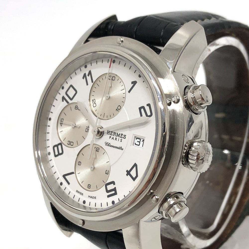 HERMES Watches Mechanical Automatic CP1.910 Stainless Steel Silver Clipper Chrono white dial
