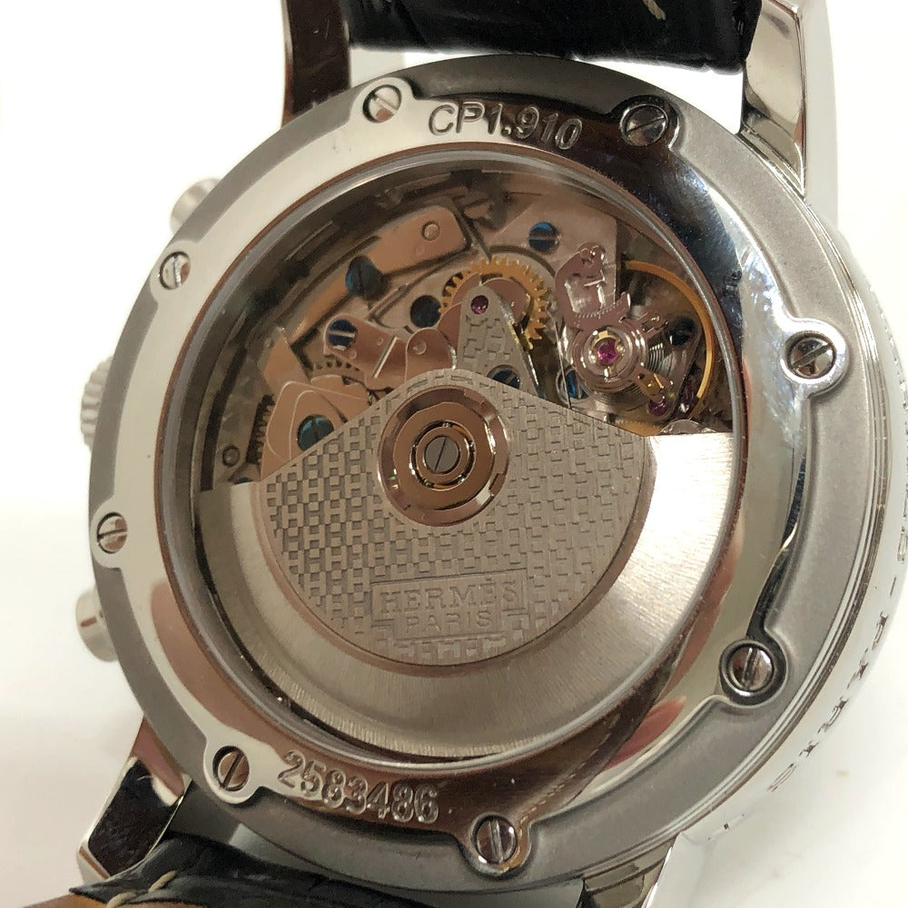 HERMES Watches Mechanical Automatic CP1.910 Stainless Steel Silver Clipper Chrono white dial