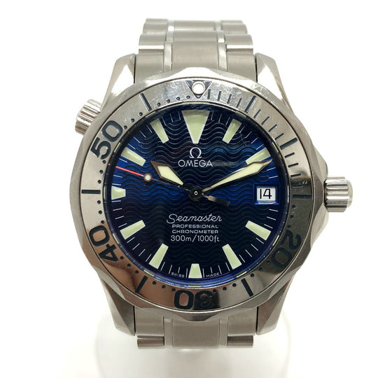 OMEGA Watches Mechanical Automatic 2253.80 Stainless Steel Silver Seamaster300 blue dial mens Used Authentic