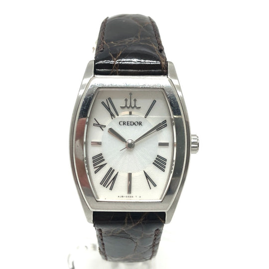 SEIKO Watches Quartz 4J81-0AE0 Stainless Steel Silver CREDOR aqua white dial Women Used Authentic