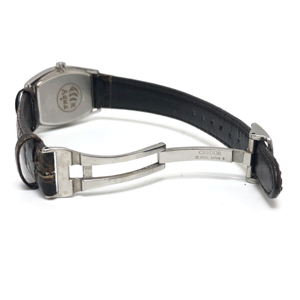 SEIKO Watches Quartz 4J81-0AE0 Stainless Steel Silver CREDOR aqua white dial Women Used Authentic