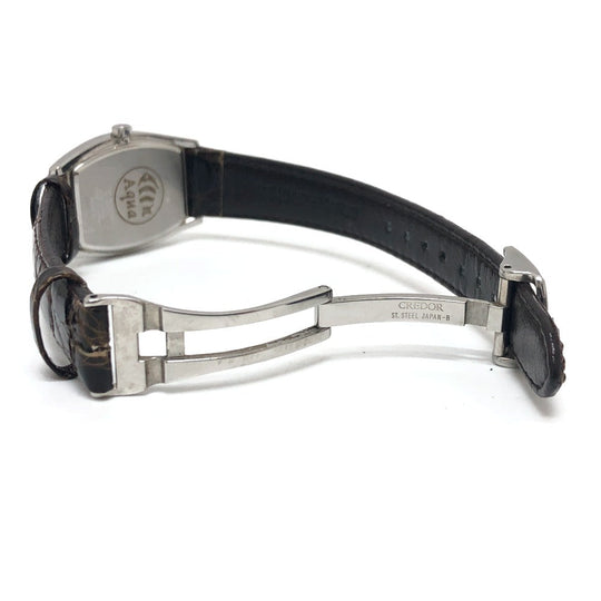 SEIKO Watches Quartz 4J81-0AE0 Stainless Steel Silver CREDOR aqua white dial Women Used Authentic