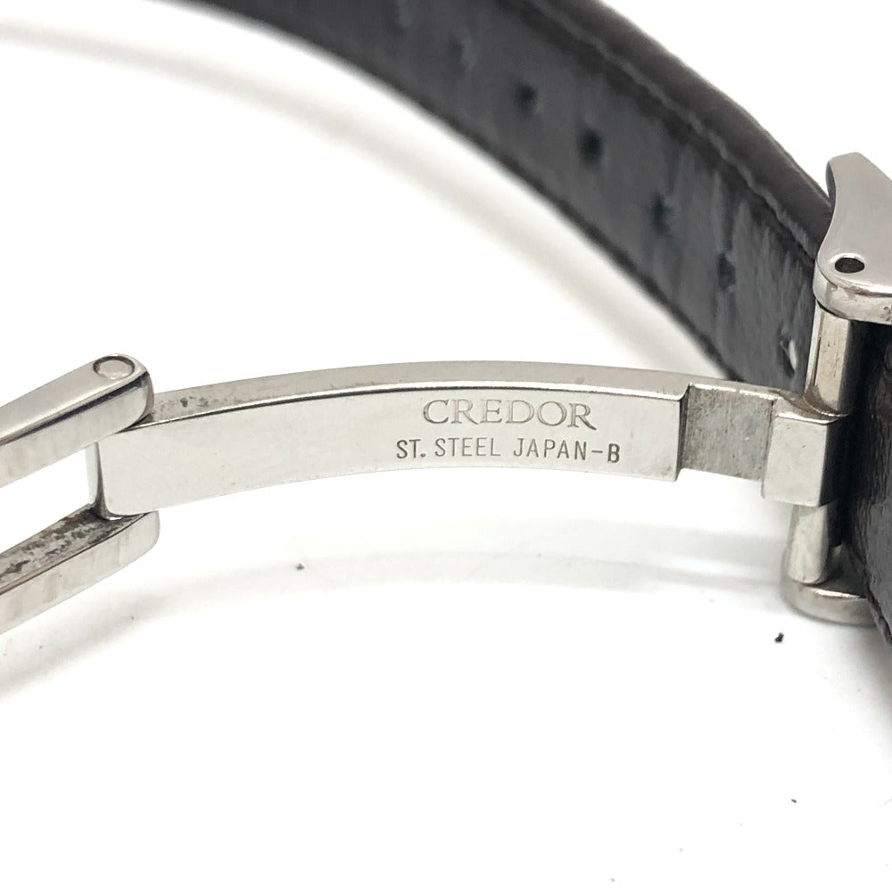 SEIKO Watches Quartz 4J81-0AE0 Stainless Steel Silver CREDOR aqua white dial Women Used Authentic