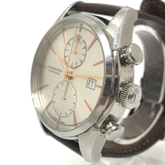 HAMILTON Watches Mechanical Automatic (with hand winding) H324160 Stainless Steel Silverx Gold Jazzmaster Spirit Liberty Silver dial mens Used Authentic