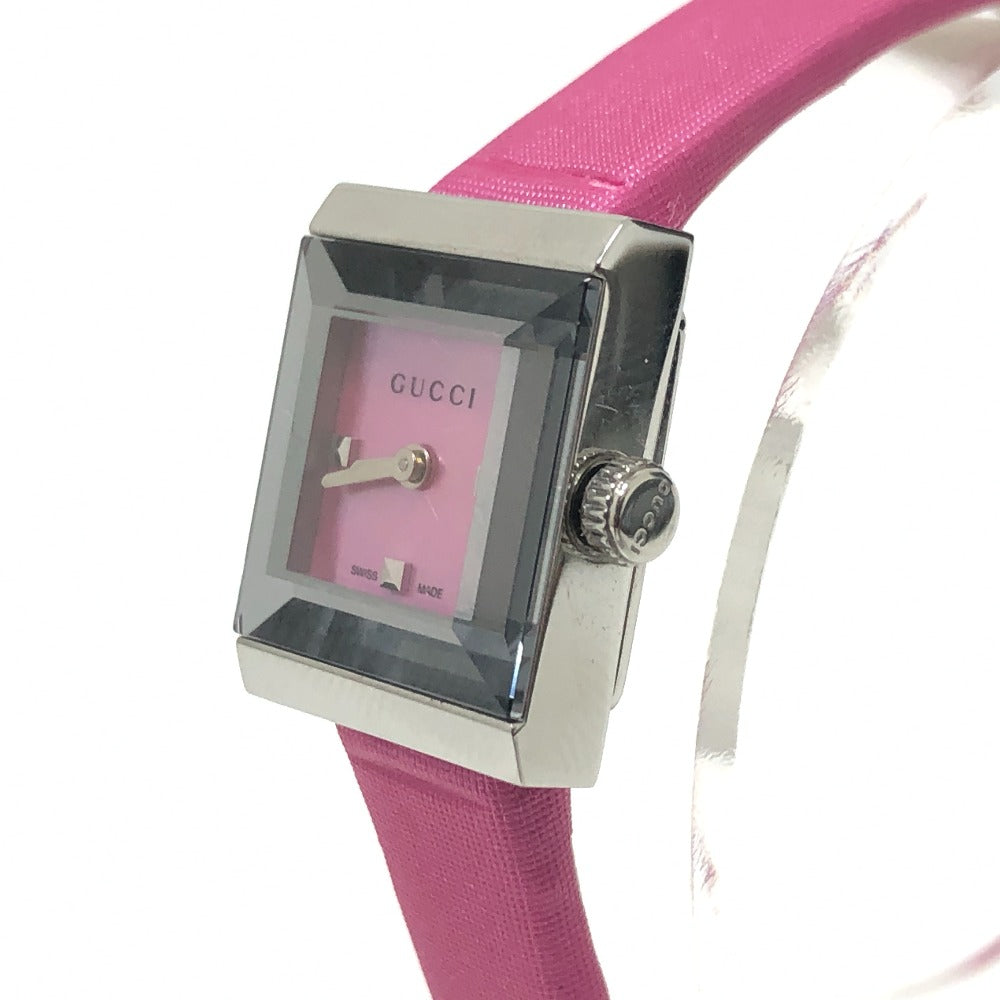 GUCCI Watches Quartz 128.5 Stainless Steel , Leather Silver G frame pink dial Women Used Authentic