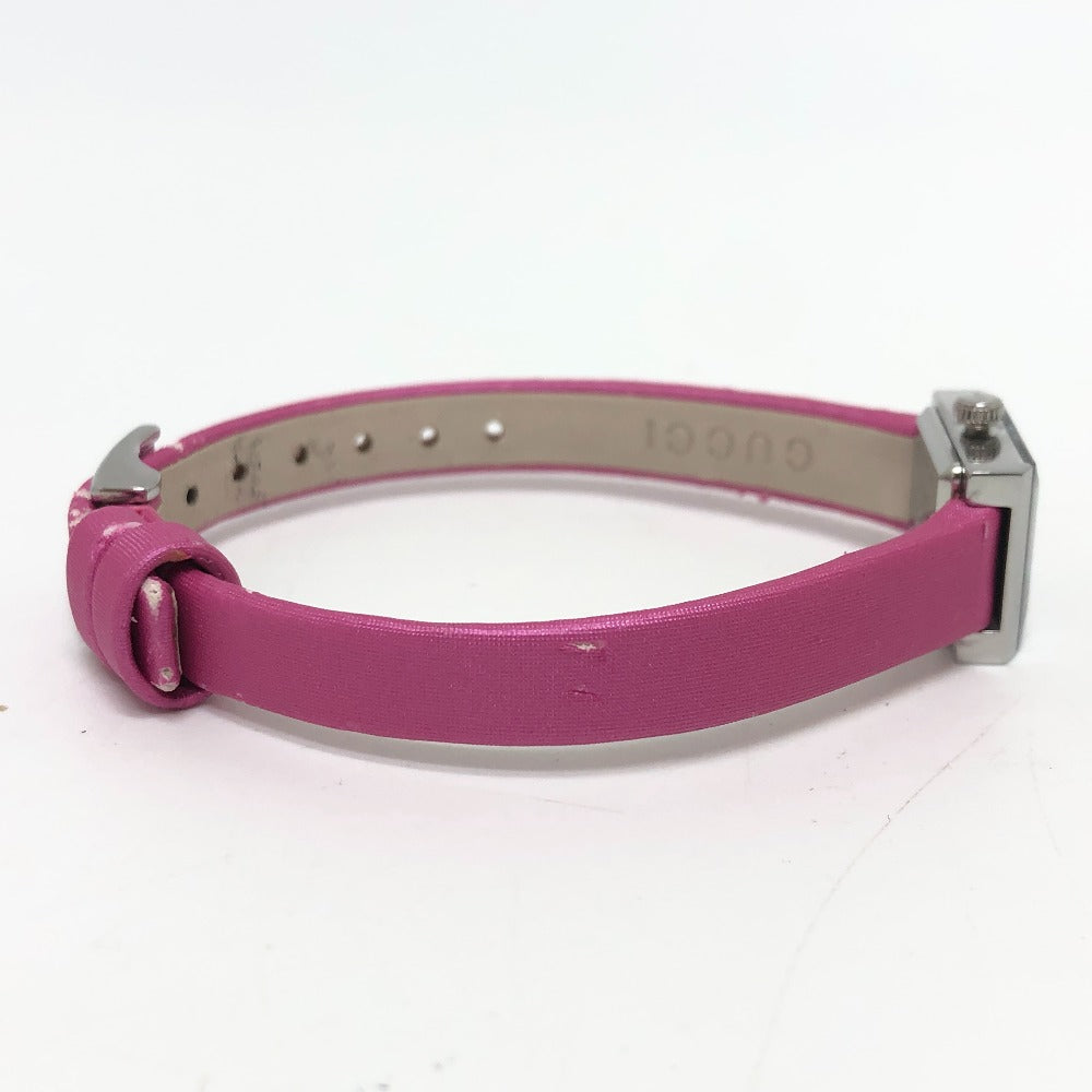 GUCCI Watches Quartz 128.5 Stainless Steel , Leather Silver G frame pink dial Women Used Authentic