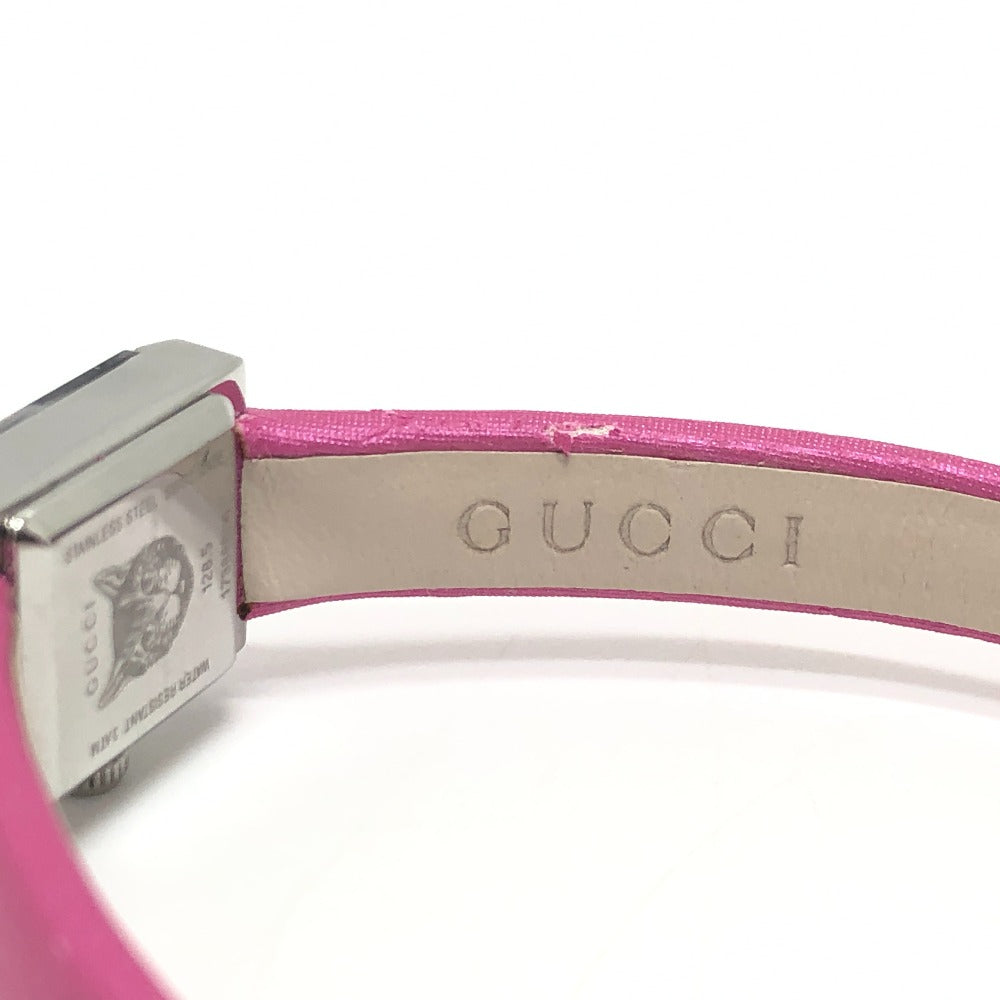 GUCCI Watches Quartz 128.5 Stainless Steel , Leather Silver G frame pink dial Women Used Authentic