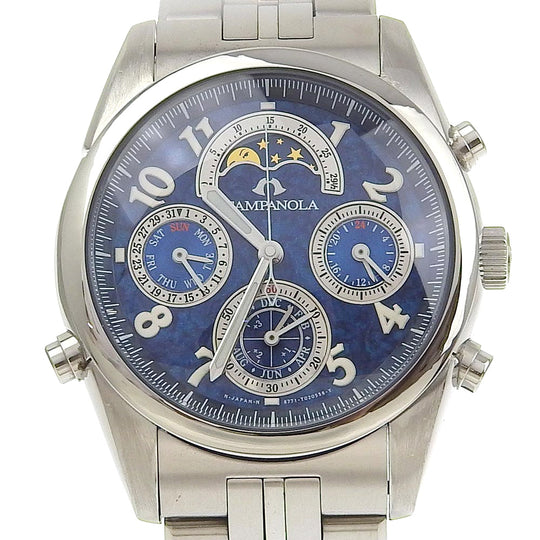CITIZEN Watches Quartz 6771-T010750-TA Stainless Steel blue Moon face Campanola Blue dial mens Used Authentic